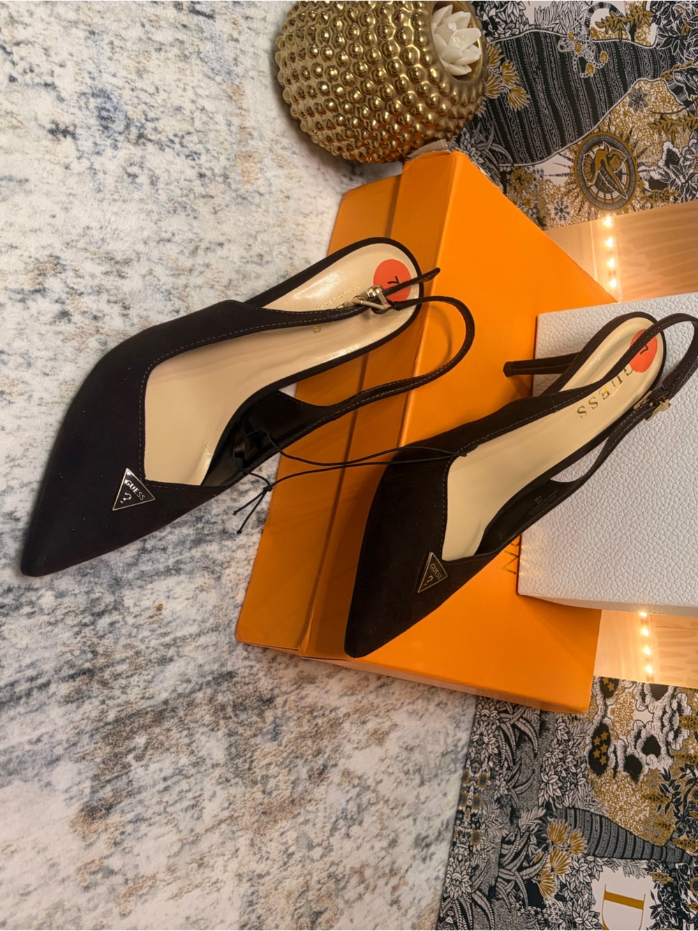 Quees  Pointed Slingback Heels